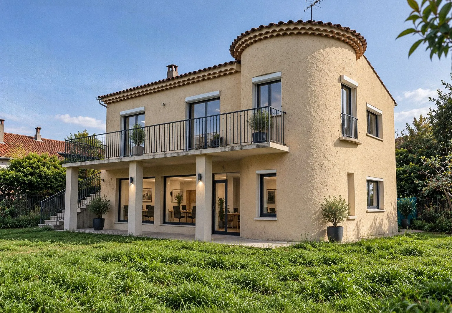 La maison après transformation, bureaux au rez-de-chaussée
