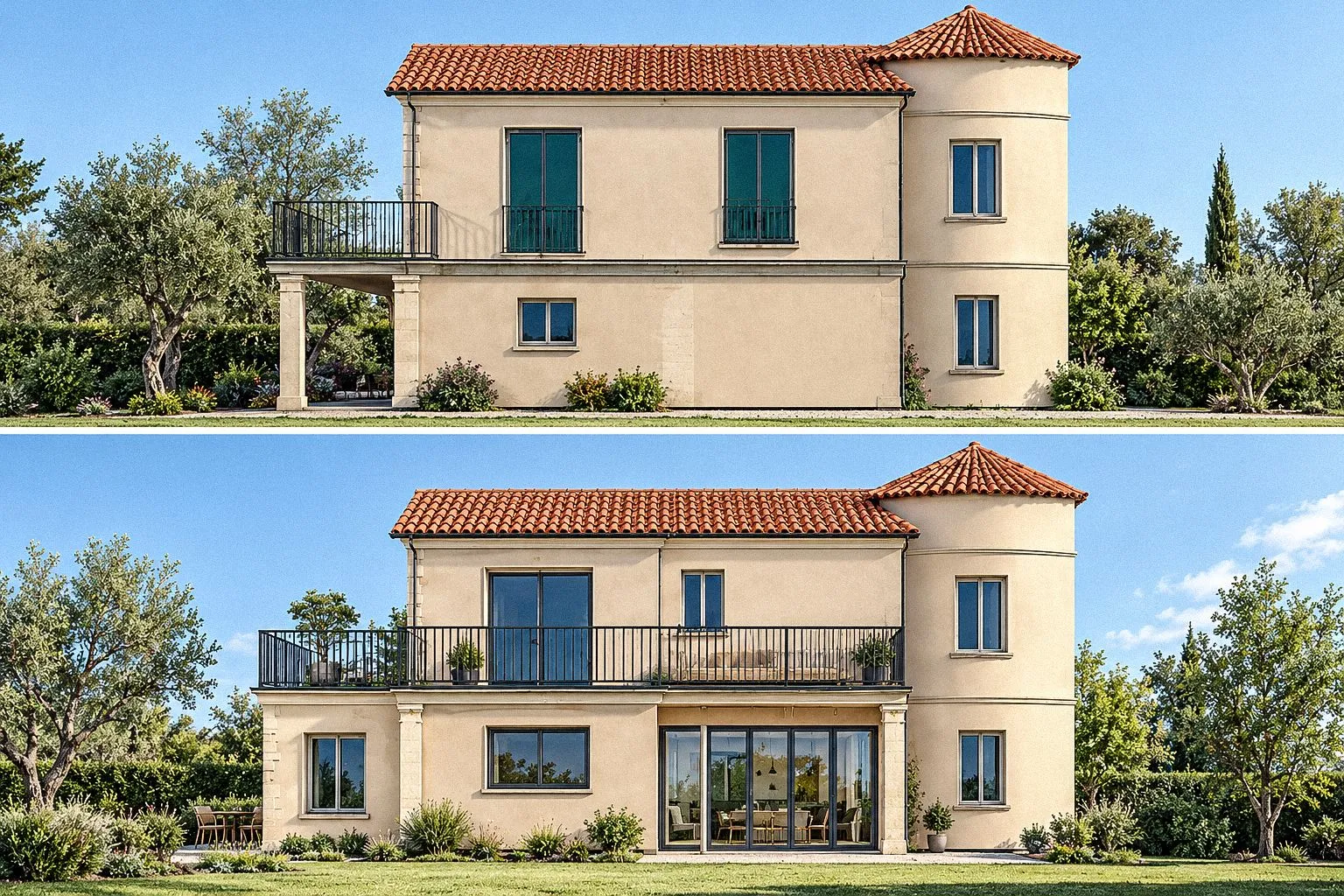 Les façades de la maison