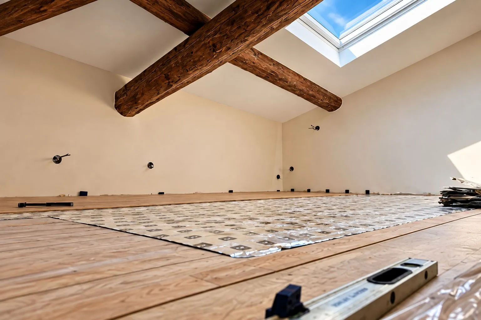 Pendant les travaux : isolation et plancher