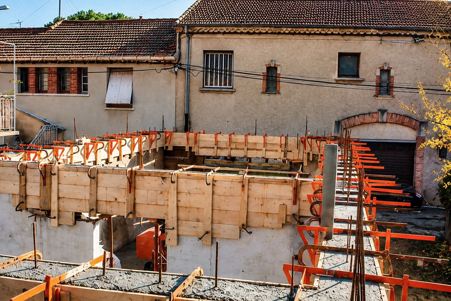 Coffrage et ferraillage des nouveaux volumes
